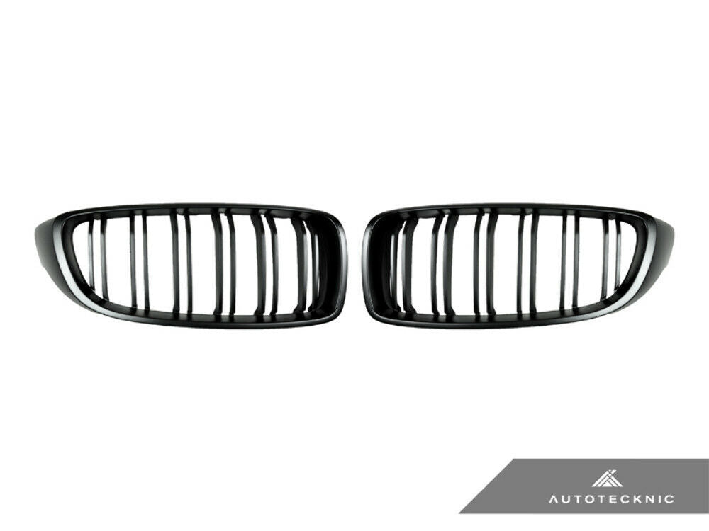 AutoTecknic BM-0175-DS-MB Stealth Black Front Grilles Dual Slats F32 F33 F36