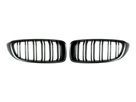 AutoTecknic BM-0175-DS-MB Stealth Black Front Grilles Dual Slats F32 F33 F36