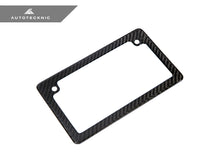 Load image into Gallery viewer, AutoTecknic UN-0007-MC Carbon Fiber License Plate Frame Motorcycle