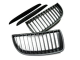 AutoTecknic BM-0062-MB Stealth Black Front Grilles E90 Pre-LCI 3-Series Sedan