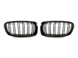 AutoTecknic BM-0179-DS-GB Dual-Slats Black Front Grilles F30 3-Series Sedan