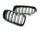 AutoTecknic BM-0179-DS-CF Dual-Slats Carbon Front Grilles F30 3-Series Sedan