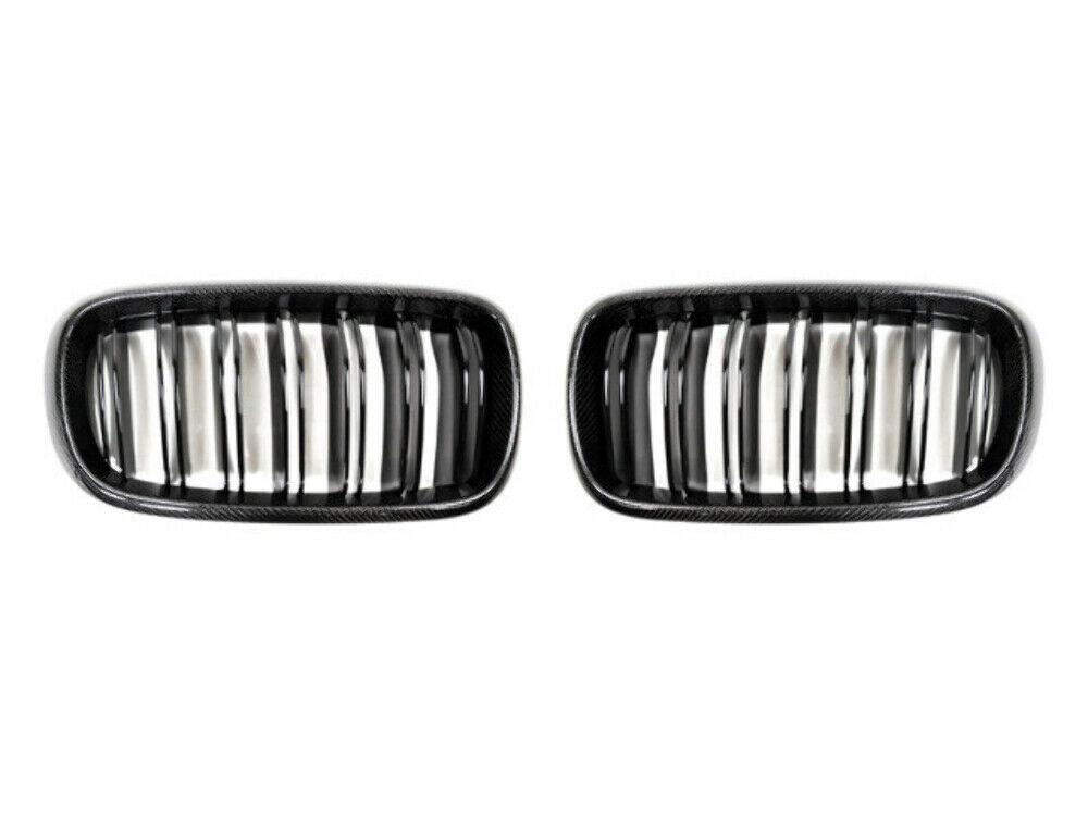 AutoTecknic BM-0174-DS-CF Dual-Slats Carbon Fiber Front Grilles F15 X5