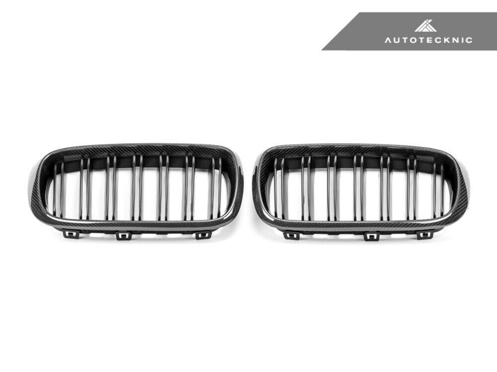 AutoTecknic BM-0174-DS-CF Dual-Slats Carbon Fiber Front Grilles F15 X5