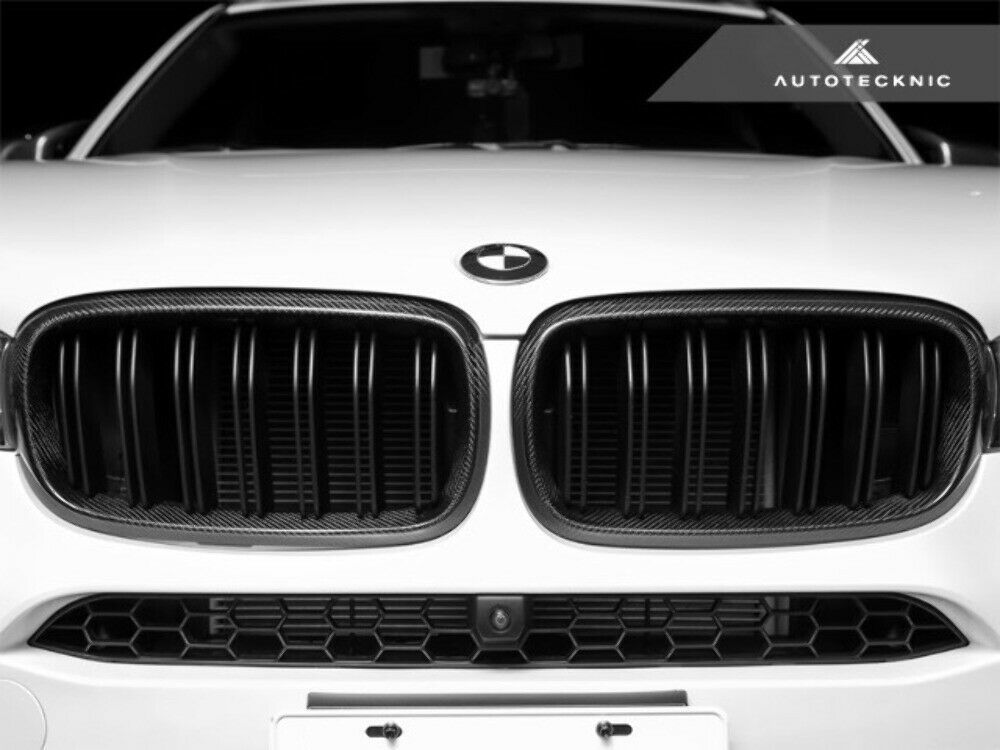 AutoTecknic BM-0174-DS-CF Dual-Slats Carbon Fiber Front Grilles F15 X5