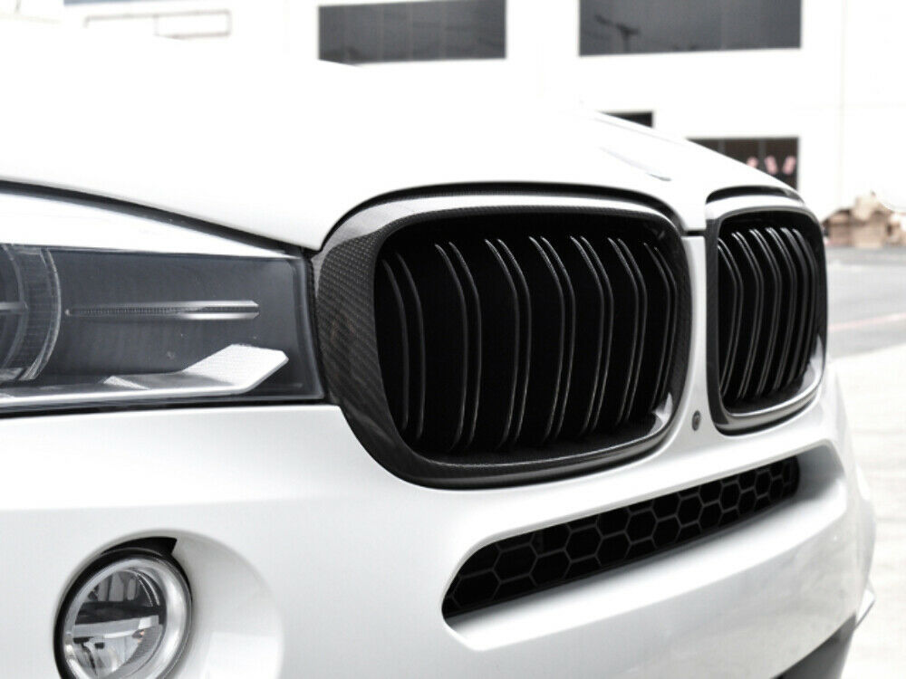 AutoTecknic BM-0174-DS-CF Dual-Slats Carbon Fiber Front Grilles F15 X5