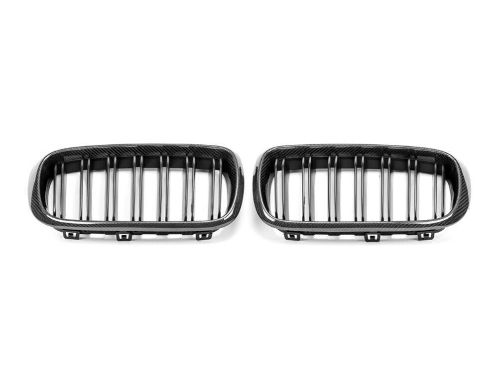 AutoTecknic BM-0174-DS-CF Dual-Slats Carbon Fiber Front Grilles F15 X5