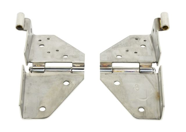 Kentrol 30403 Polished Silver Windshield Hinge Pair 76-95 CJ and Wrangler YJ