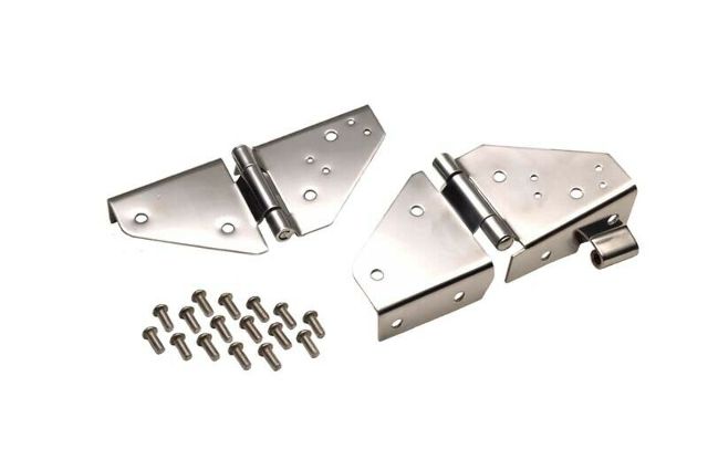 Kentrol 30403 Polished Silver Windshield Hinge Pair 76-95 CJ and Wrangler YJ