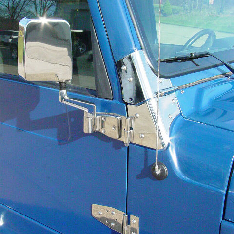 Kentrol 30407 Polished Silver Lower Door Hinge Pair 76-06 CJ Wrangler YJ/TJ