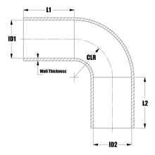 Load image into Gallery viewer, HPS HTSEC90-075-L10-BLUE Silicone Elbow - 90 Degree Blue Length 10in.