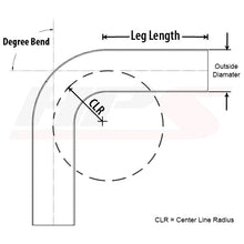 Load image into Gallery viewer, HPS 1-3/8" OD 135 Degree Bend 6061 Aluminum Elbow Pipe 16 Gauge w/ 1 3/4" CLR