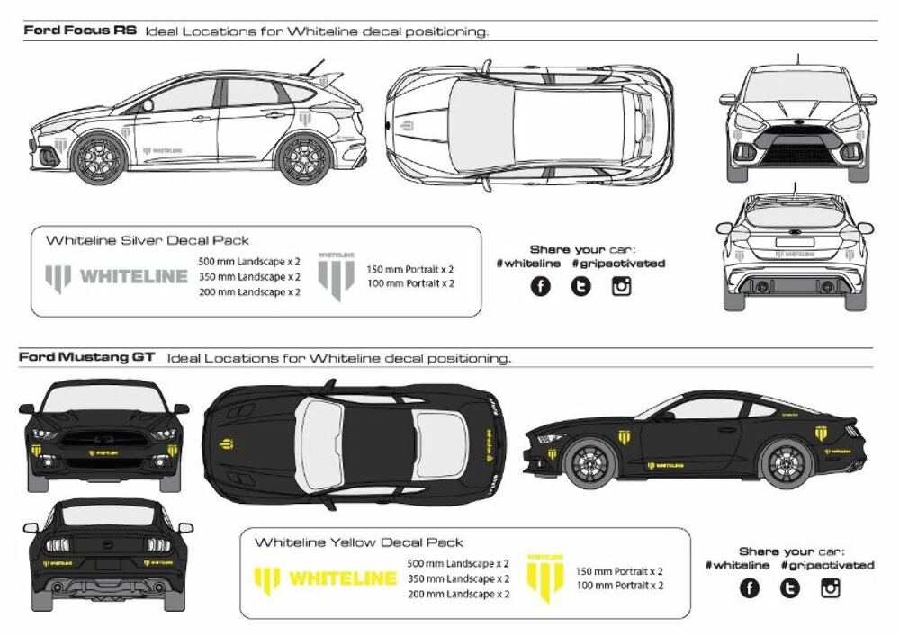 KWM003 Whiteline Whiteline Decal Kits - Silver