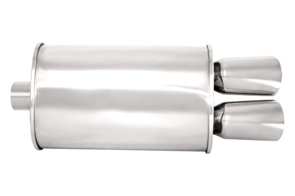 MEGAN MR-MU-OVA 2.5" Inlet 3.5"x2.5" Dual Oval Stainless Steel Tips