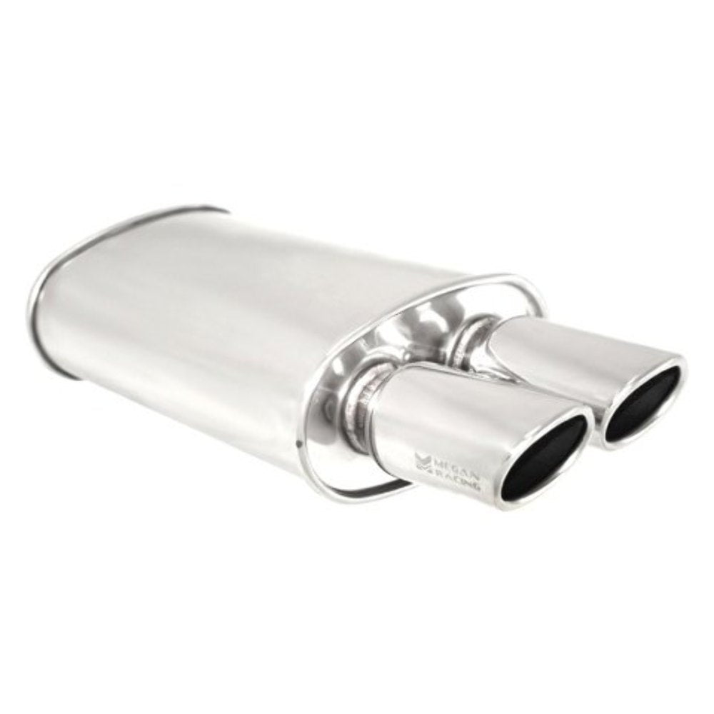 MEGAN MR-MU-OVA 2.5" Inlet 3.5"x2.5" Dual Oval Stainless Steel Tips