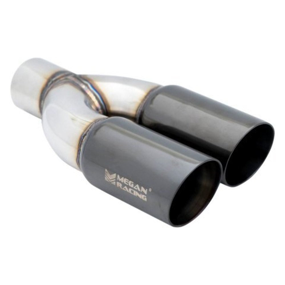 MEGAN MR-UT-TBC-3-PS Racing Universal Twin Black Chrome 3" Tips Passenger Side)