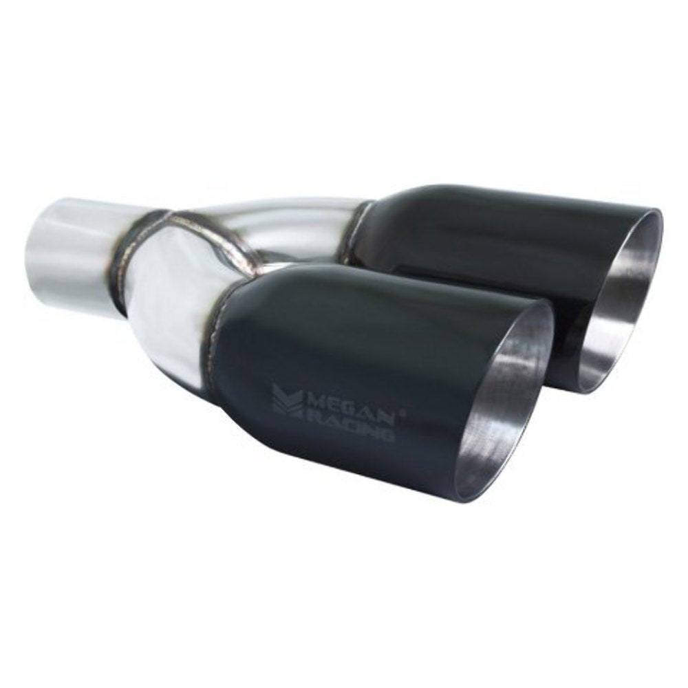 MEGAN MR-UT-TBC-DS Racing Universal Twin Black Chrome 3.5" Tips Driver Side)