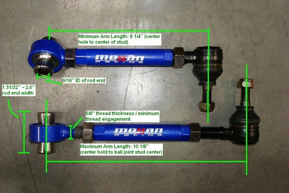 Megan MRS-TY-1470 Supra 93-98 Adj. Rear Toe Control Arms (pillow ball)