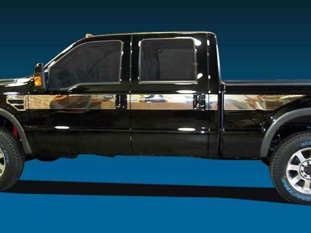 QAA AT48323 Polished Body Trim 14Pc Fits 08-10 Super Duty Crew Cab