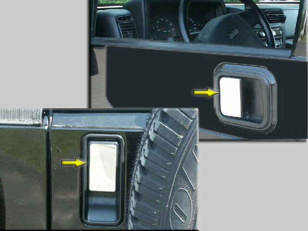 QAA DH45090 Polished Door Handle Trim 3Pc Fits 97-06 Wrangler TJ