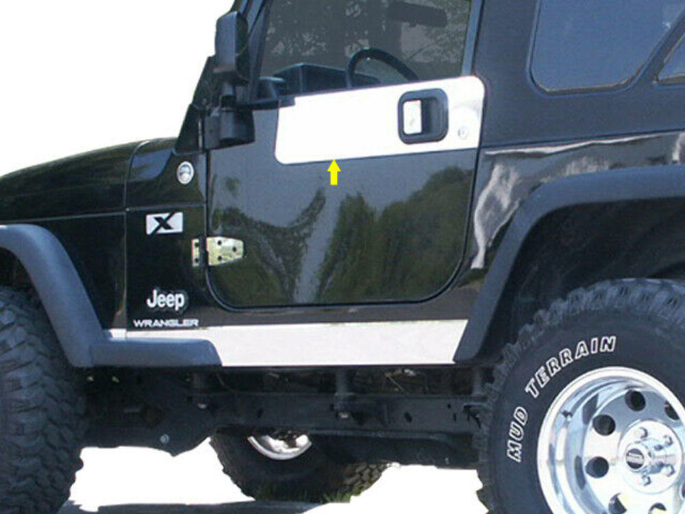 QAA HS45090 Polished Door Handle Trim 2Pc Fits 97-06 Wrangler TJ