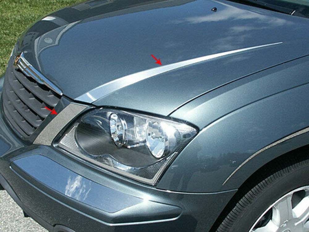 QAA HT44750 Polished Hood Trim 4Pc Fits 04-07 Pacifica