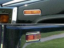 QAA HV43024 Polished Marker Light Trim 4Pc Fits 03-07 H2