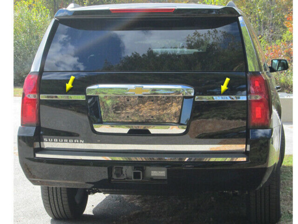 LB55195 Polished License Bar Extension Trim 2Pc Fits 15-20 Yukon