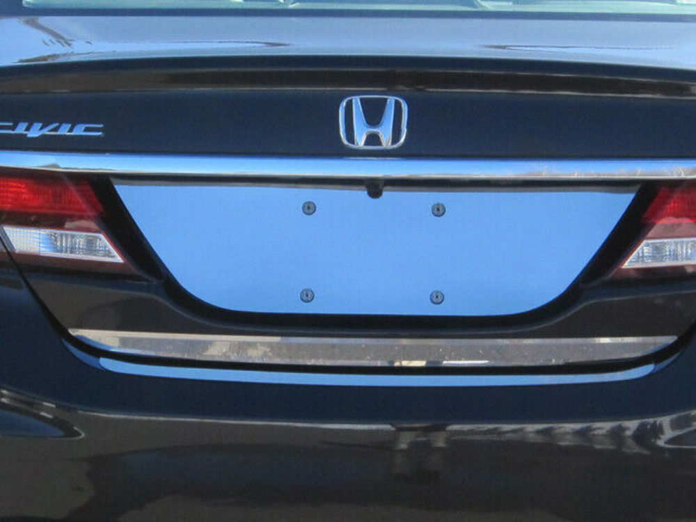 QAA LP12214 Polished License Plate Bezel 1Pc Fits 12-15 Civic Sedan