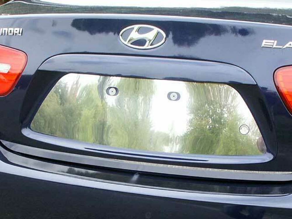 LP27340 Polished License Plate Bezel 1Pc Fits 07-10 Elantra Sedan