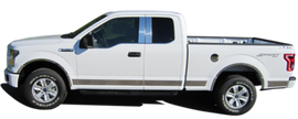 MI55302 Polished Side Insert Trim 12Pc Fits 15-20 F-150 Super Cab