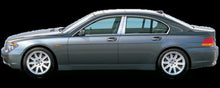 Load image into Gallery viewer, QAA PP25918 Polished Pillar Post Trim 6Pc Fits 02-08 7 Series Sedan