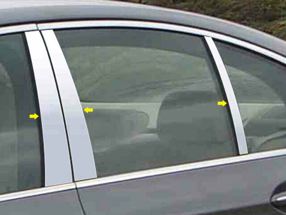 QAA PP25931 Polished Pillar Post Trim 6Pc Fits 04-10 5 Series Sedan