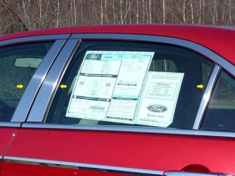 QAA PP46631 Polished Pillar Post Trim 6Pc Fits 06-12 Fusion Sedan