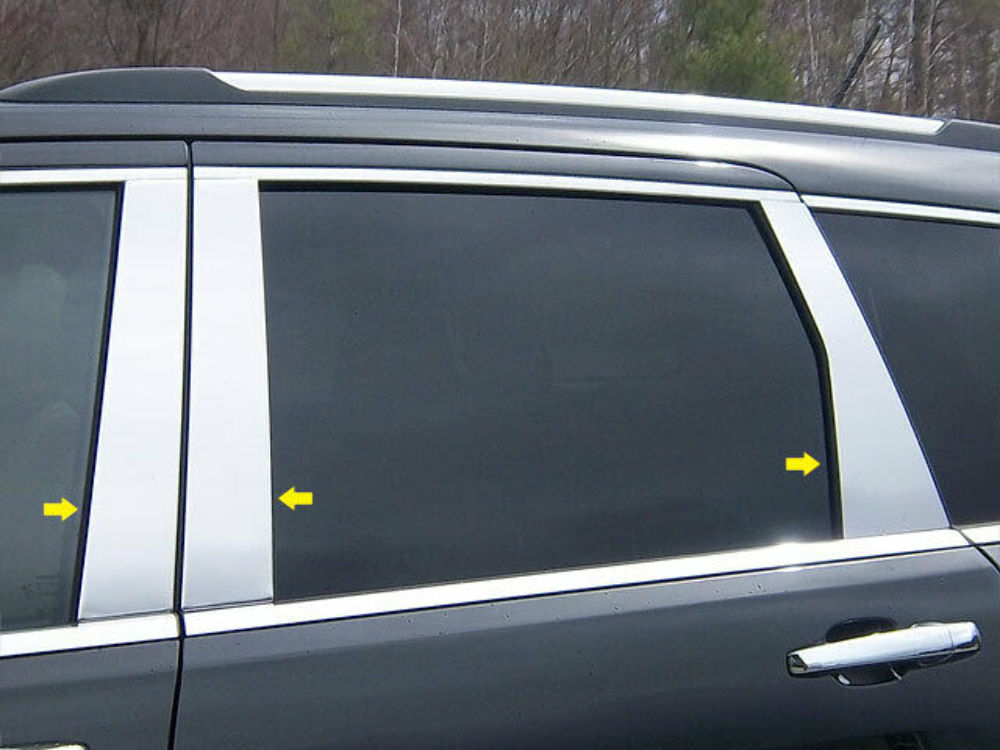 PP51081 Polished Pillar Post Trim 6Pc Fits 11-21 Grand Cherokee