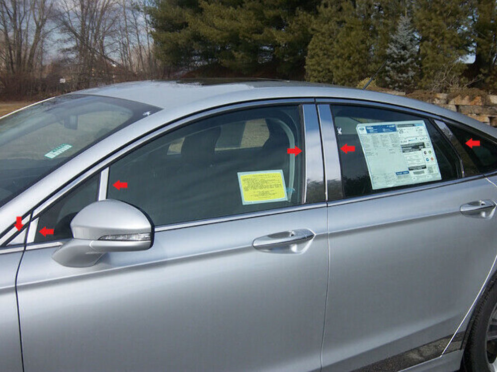 QAA PP53395 Polished Pillar Post Trim 12Pc Fits 13-20 Fusion Sedan