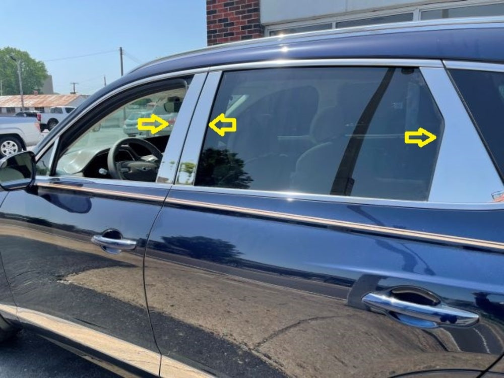 QAA PP71381 Polished Pillar Post Trim 6Pc Fits 21-23 GV80