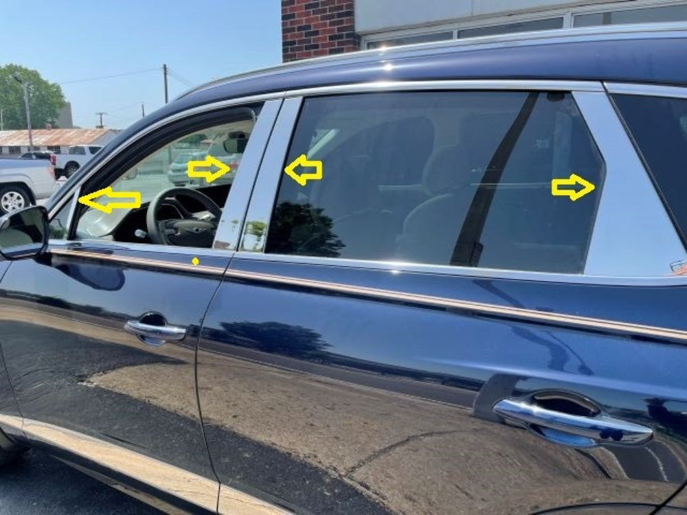 QAA PP71382 Polished Pillar Post Trim 8Pc Fits 21-23 GV80