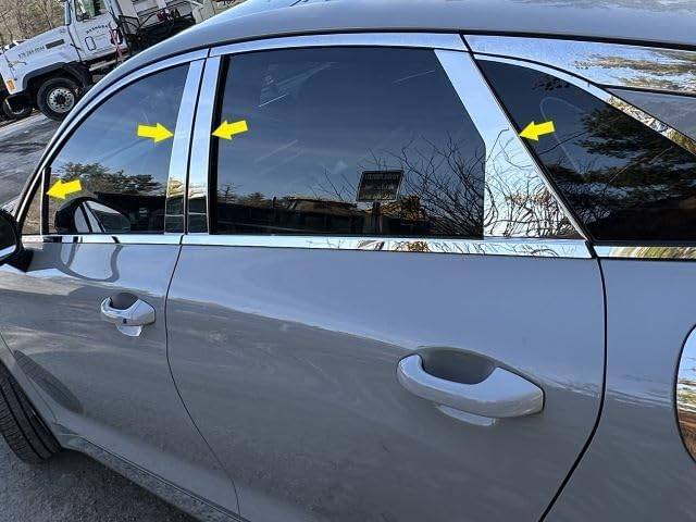 QAA PP71807 Polished Pillar Post Trim 8Pc Fits 21-26 K5 Sedan