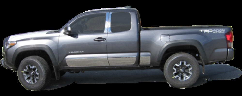 RW16176 Polished Rear Window Trim 2Pc Fits 16-23 Tacoma Double Cab