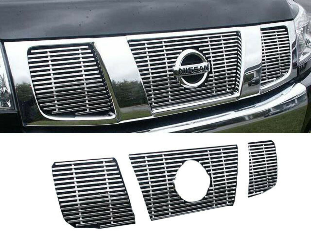 QAA SGB24515Billet Grille Overlay 3Pc Fits 04-07 Titan