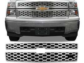 QAA SGC54182 Chrome Grill Overlay 2Pc Fits 14-15 Silverado