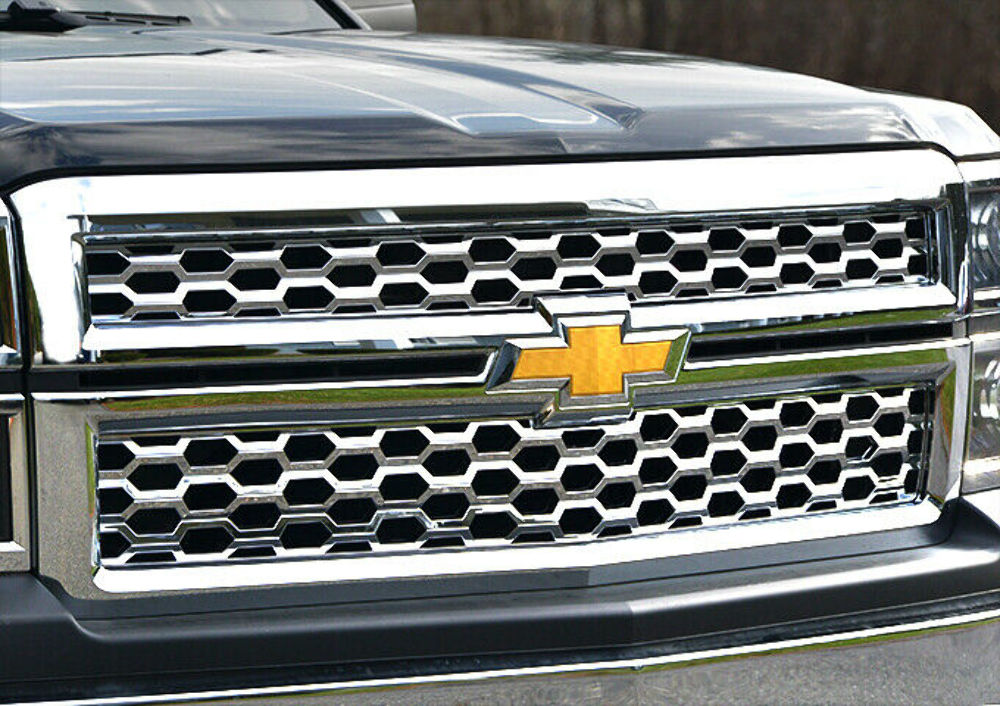 QAA SGC54184 Chrome Grill Overlay 2Pc Fits 14-15 Silverado