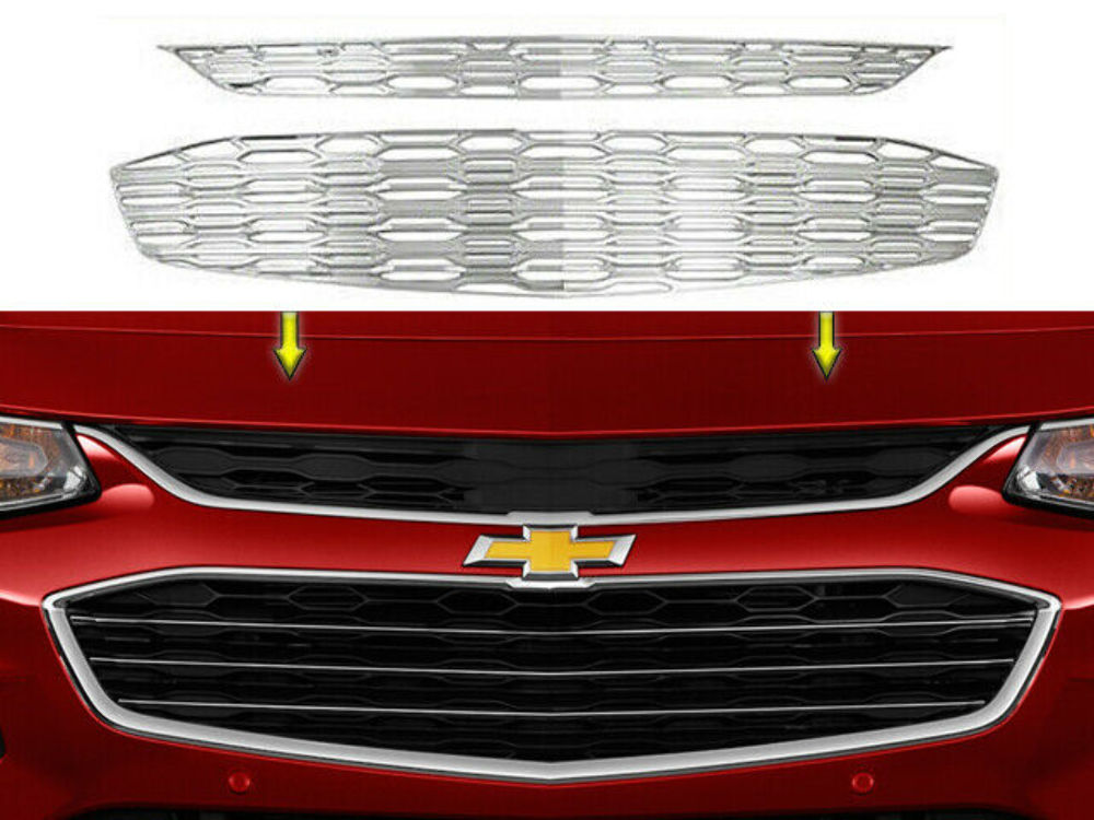 QAA SGC56105 Chrome Grill Overlay 2Pc Fits 16-18 Malibu Sedan