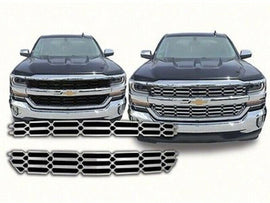 QAA SGC56184 Chrome Grill Overlay 2Pc Fits 16-18 Silverado