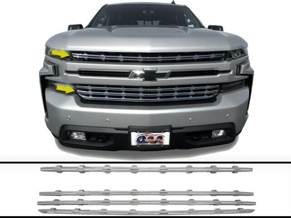 QAA SGC59170 Chrome Grill Overlay 4Pc Fits 19-23 Silverado