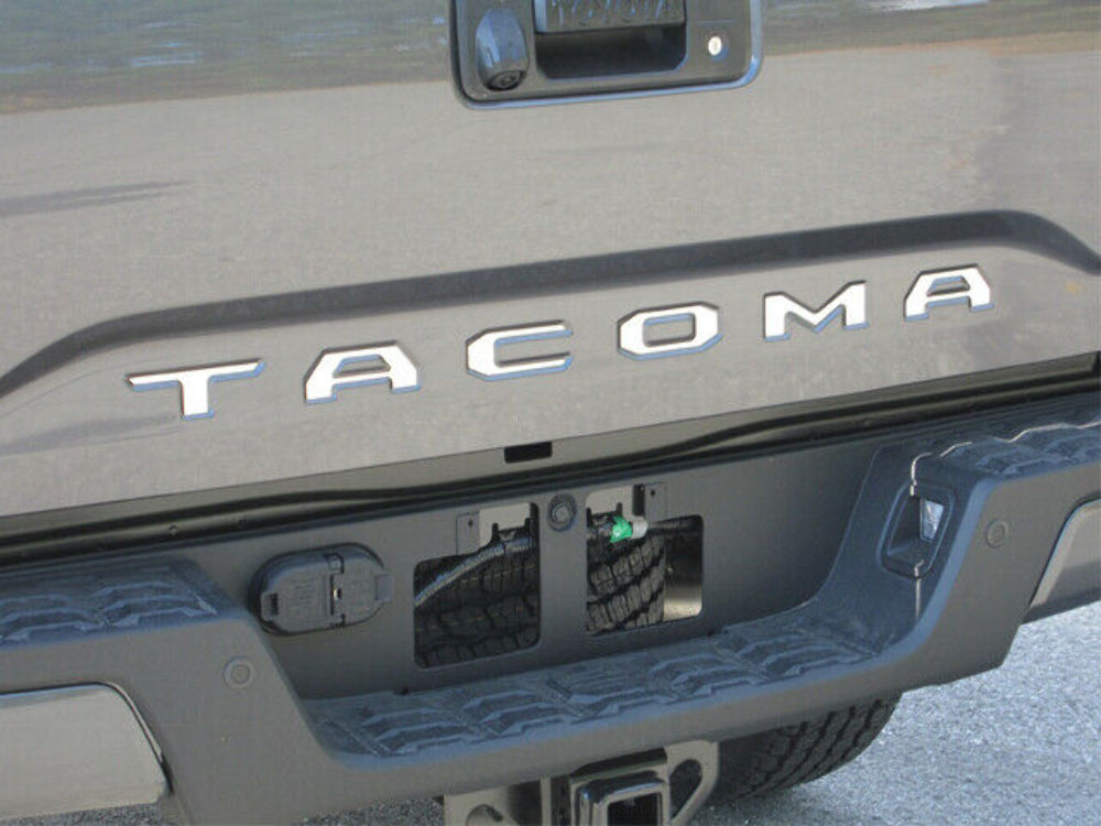 SGR16175 Polished Tacoma Tailgate Letter Inserts 6Pc Fits 16-23 Tacoma