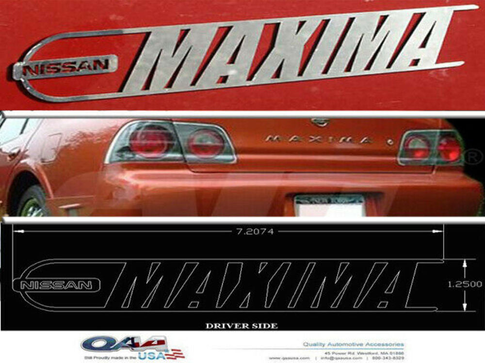 QAA SGR24540 Polished Maxima Logo Decal 2Pc Fits 04-08 Maxima Sedan