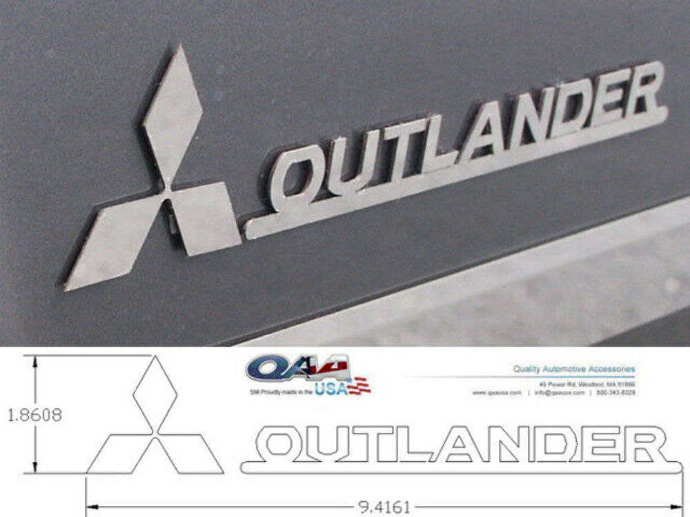 QAA SGR27010 Polished Outlander Logo Decal 4Pc Fits 07-09 Outlander