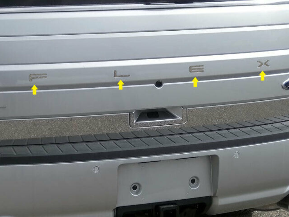 SGR53340 Polished Flex Tailgate Letter Insert 4Pc Fits 14-19 Flex